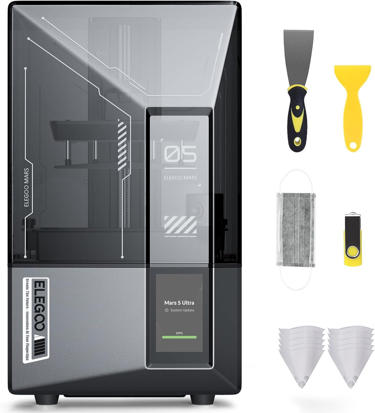 ELEGOO 3D-Drucker, 7 Zoll, Grau, Mars 5 Ultra MSLA Resin 3D Drucker, 9K Mono-LCD