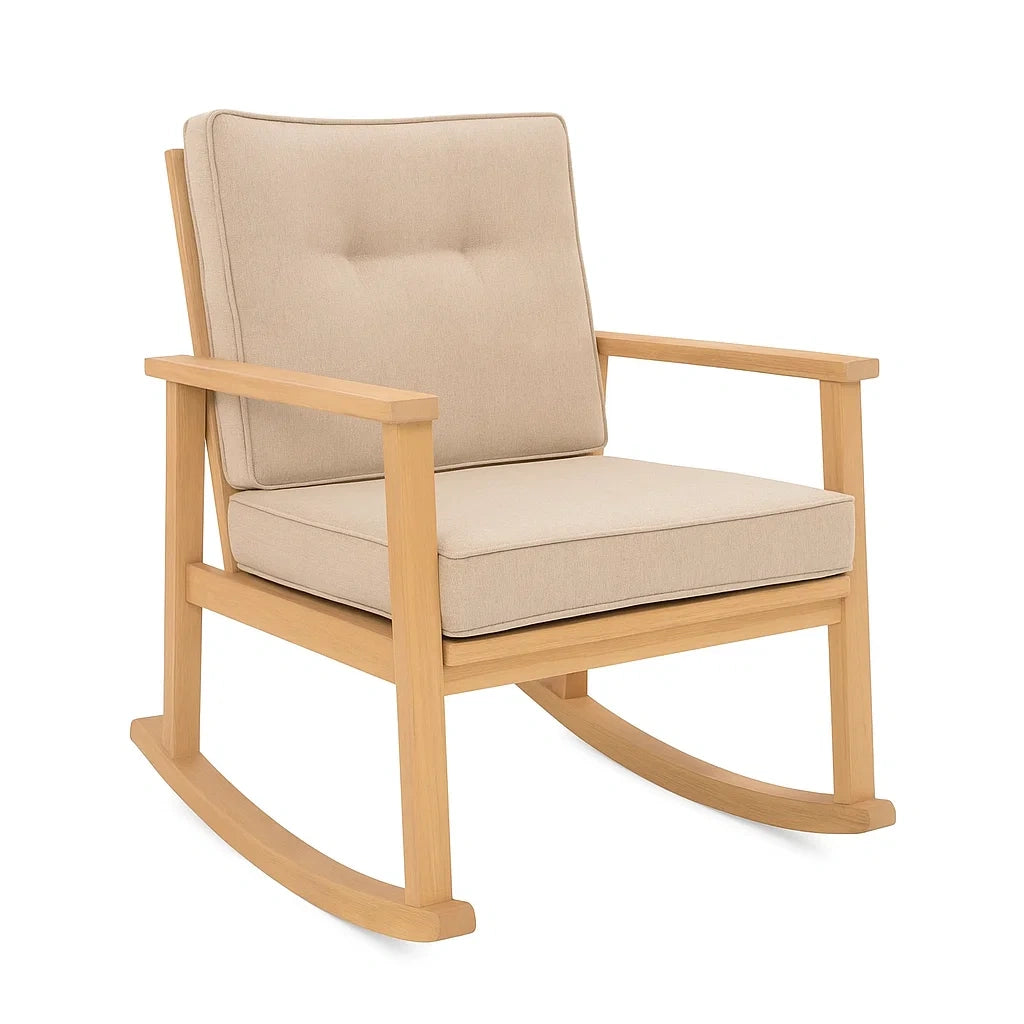Schaukelstuhl Holz Beige