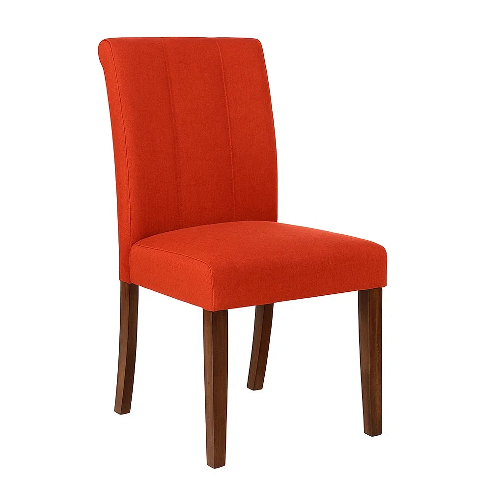 Polsterstuhl mit Massivholzrahmen in Orange 95 cm