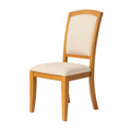 Stuhl Massivholz Beige Stoff