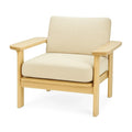 Holz- und Textilsessel Beige