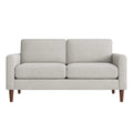 2-Sitzer Sofa Stoff Beige mit Eichenholzbeinen 150x85x80cm