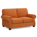 2-Sitzer Sofa Polyester Orange mit Holzbeinen