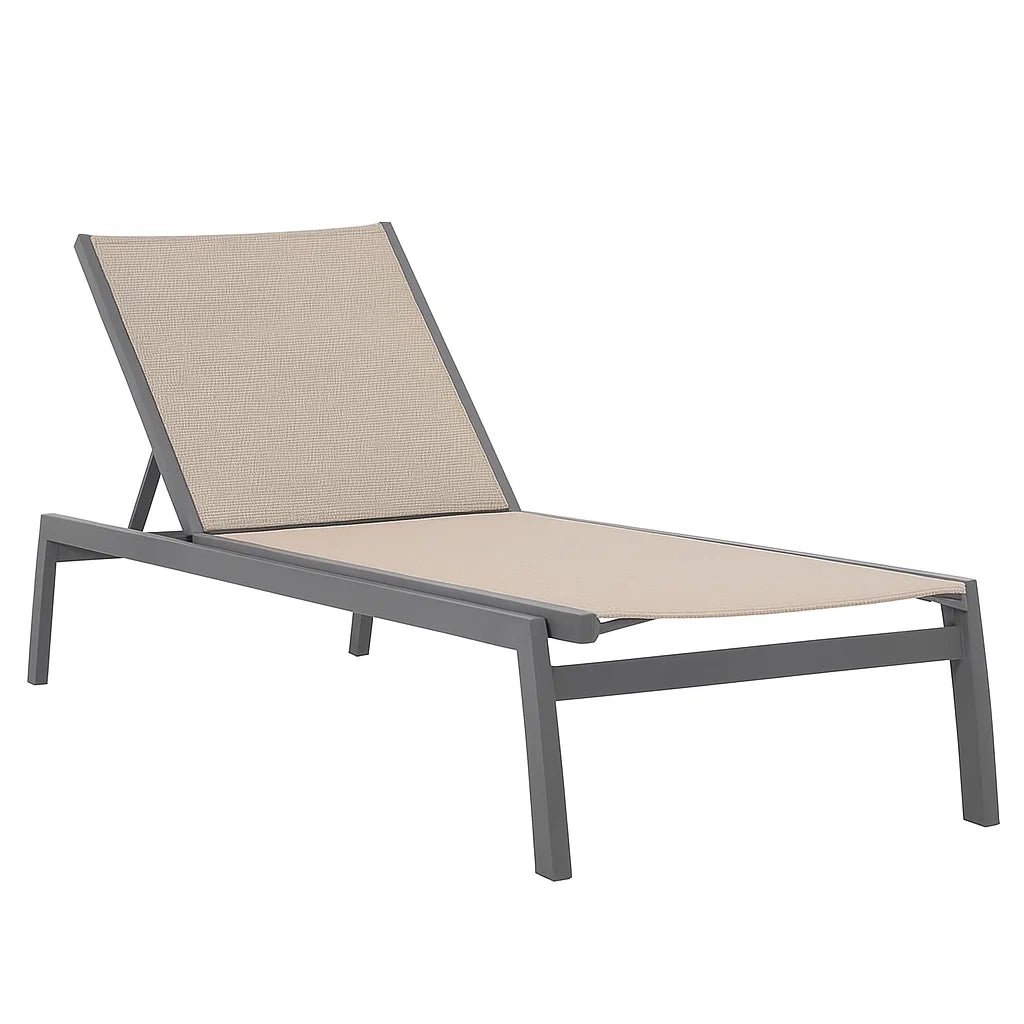 Gartenliege Aluminium Beige Textilene 200x70x40 cm