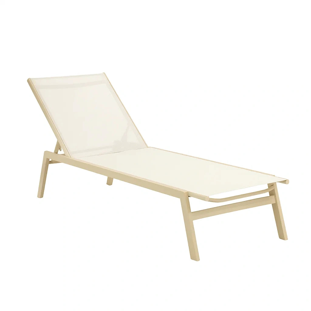 Aluminium Sonnenliege Beige Texteline Verstellbar