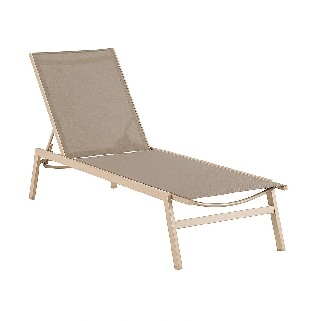 Aluminium Sonnenliege Beige Textil 200cm