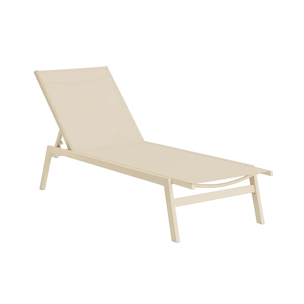 Liegestuhl Aluminium Textilene Beige