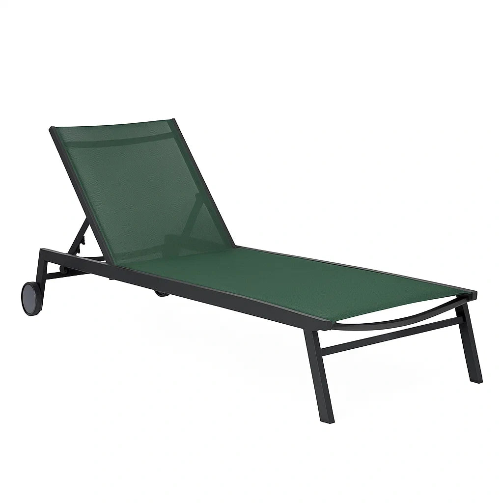 Gartenliege Aluminium Textilene Grün Verstellbar