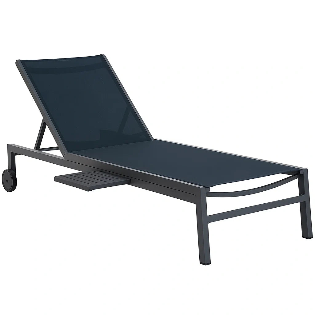 Aluminium Sonnenliege Schwarz Polyester Verstellbar