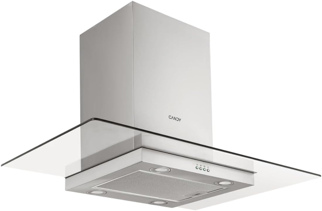 Candy Dunstabzugshaube, 90 cm, Silber, CVMI900X /Inselhaube/T-Form/Breite / Drucktasten, Edelstahl