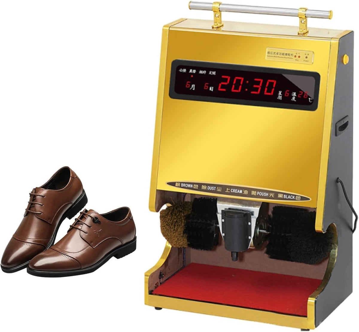 Lissontine Schuhreiniger, 100 W, Edelstahl, Schwarz, Elektrische Schuhputzmaschine Mit Induktionssensor, Geeignet Für Zuhause