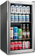 Ivation Beverage Refrigerators, Silber/Schwarz, 126 Can Beverage Refrigerator, Freestanding Ultra Cool Mini Drink Fridge