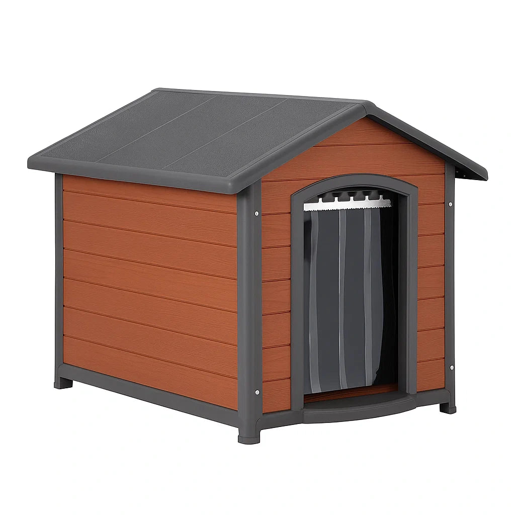 Hundehütte Kunststoff Braun/Grau 100x90x95 cm