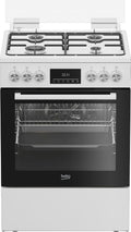 Beko Kochfeld, 72 l, Weiß, FBM62320WDSL freistehend Herd, Multifunktionsofen mit Gas, Garraum-Volumen, 4 Kochzonen