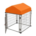 Hundezwinger aus Metall mit wasserdichtem Stoffdach Orange 75x75x70 cm