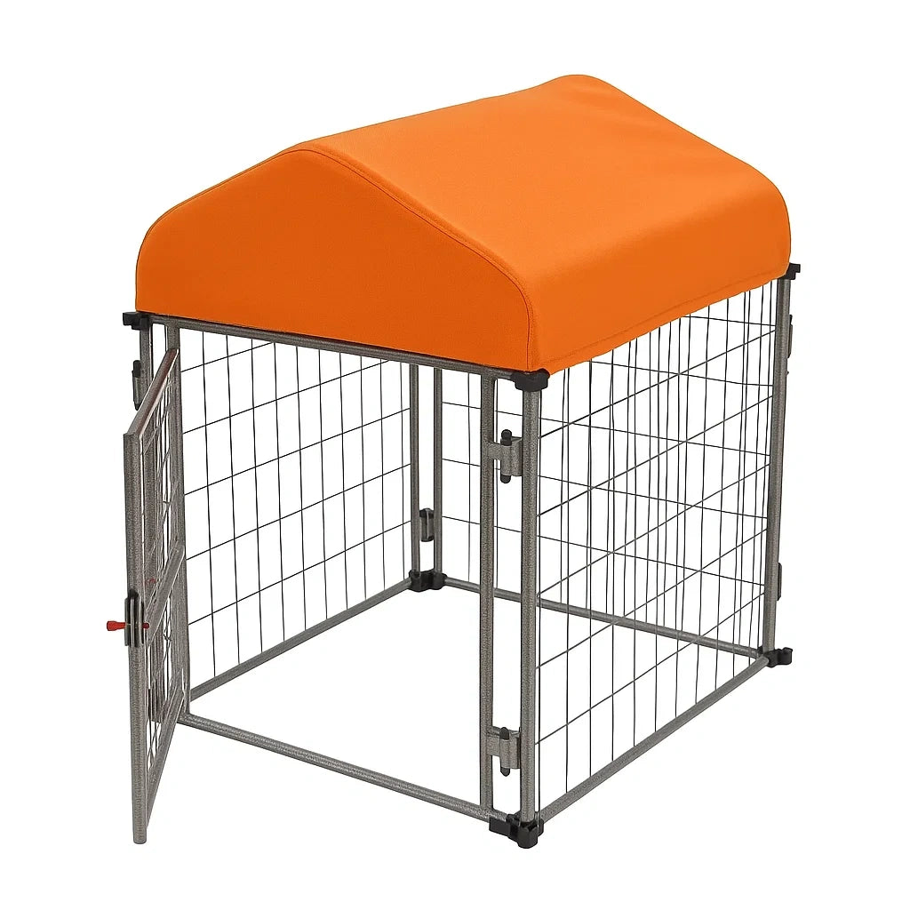 Hundezwinger aus Metall mit wasserdichtem Stoffdach Orange 75x75x70 cm