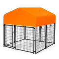 Metall-Hundezwinger mit Orangem Dach 150x150x150 cm