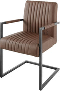 Riess Ambiente Esszimmerstuhl, braun/schwarz, Moderner Freischwinger Stuhl Big Aston Echtleder - Vintage