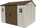 Duramax Gerätehaus, 7.64 m, Beige/Braun, Apex 10.5 x 8 ( ²) Kunststoff mit 2 festen Fenstern und, Allwetterlösung für den Außenbereich