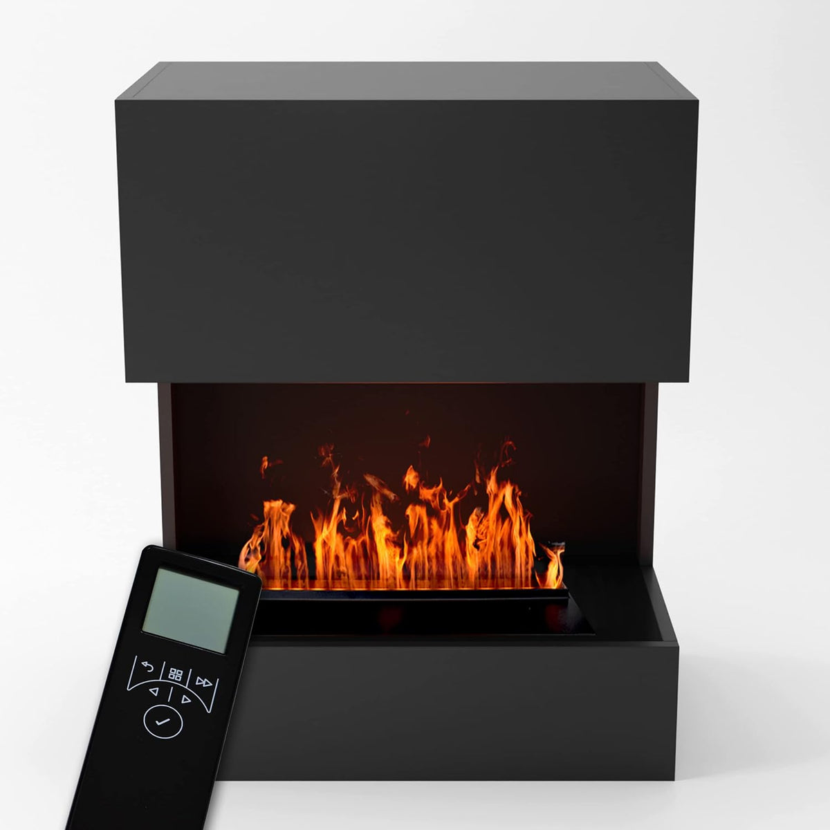 GLOW FIRE Elektrokamin, 70x89x40 cm, Schwarz, Wasserdampf Kamin KÄSTNER (Standkamin) - mit realistischen, Knistereffekt & Fernbedienung