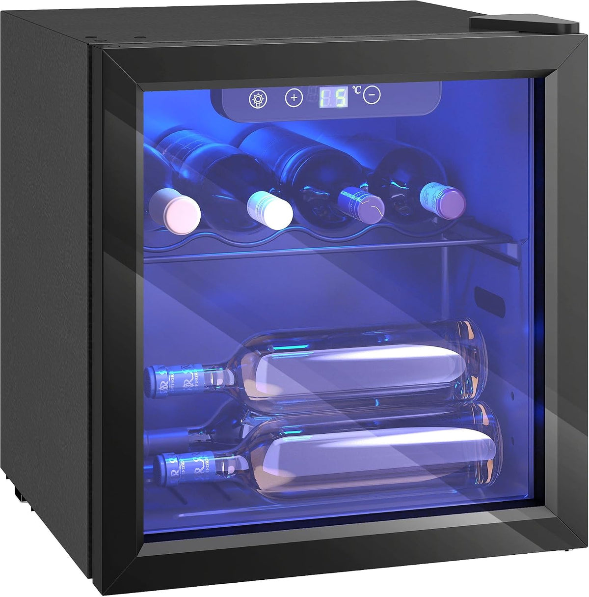 HOMCOM Weinkühlschrank, 36 Liter, Schwarz, 12 Flaschen Klein Weinschrank