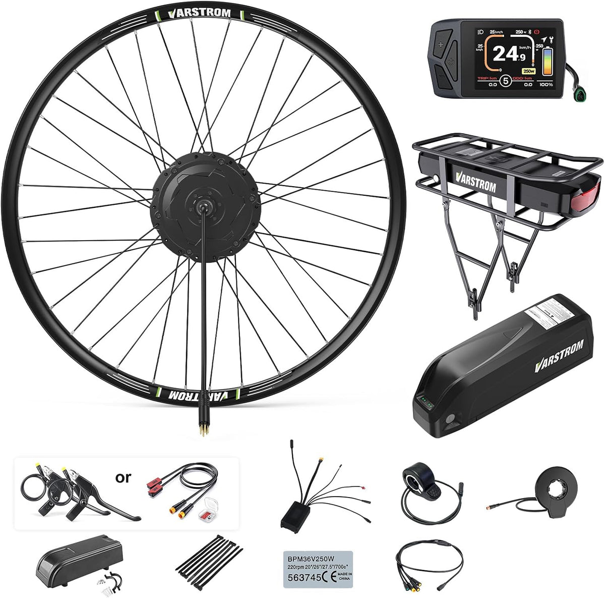Varstrom E-Bike, 29 Zoll, unter 60 dB, 48 V, Mehrfarbig, Umbausatz - 26 27, 5 28 Vorderrad & Hinterrad Nabenmotor