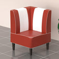 GGMMÖBEL Sitzbank, 64 x 103 cm, Rot, American 1, Diner Eckbank, Gestreift, Leder, American Diner Möbel, American Dinerbank