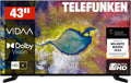 TELEFUNKEN Fernseher, 43 Zoll, Schwarz, Smart TV, D43U790B2CW VIDAA Smart TV 4K UHD Auflösung