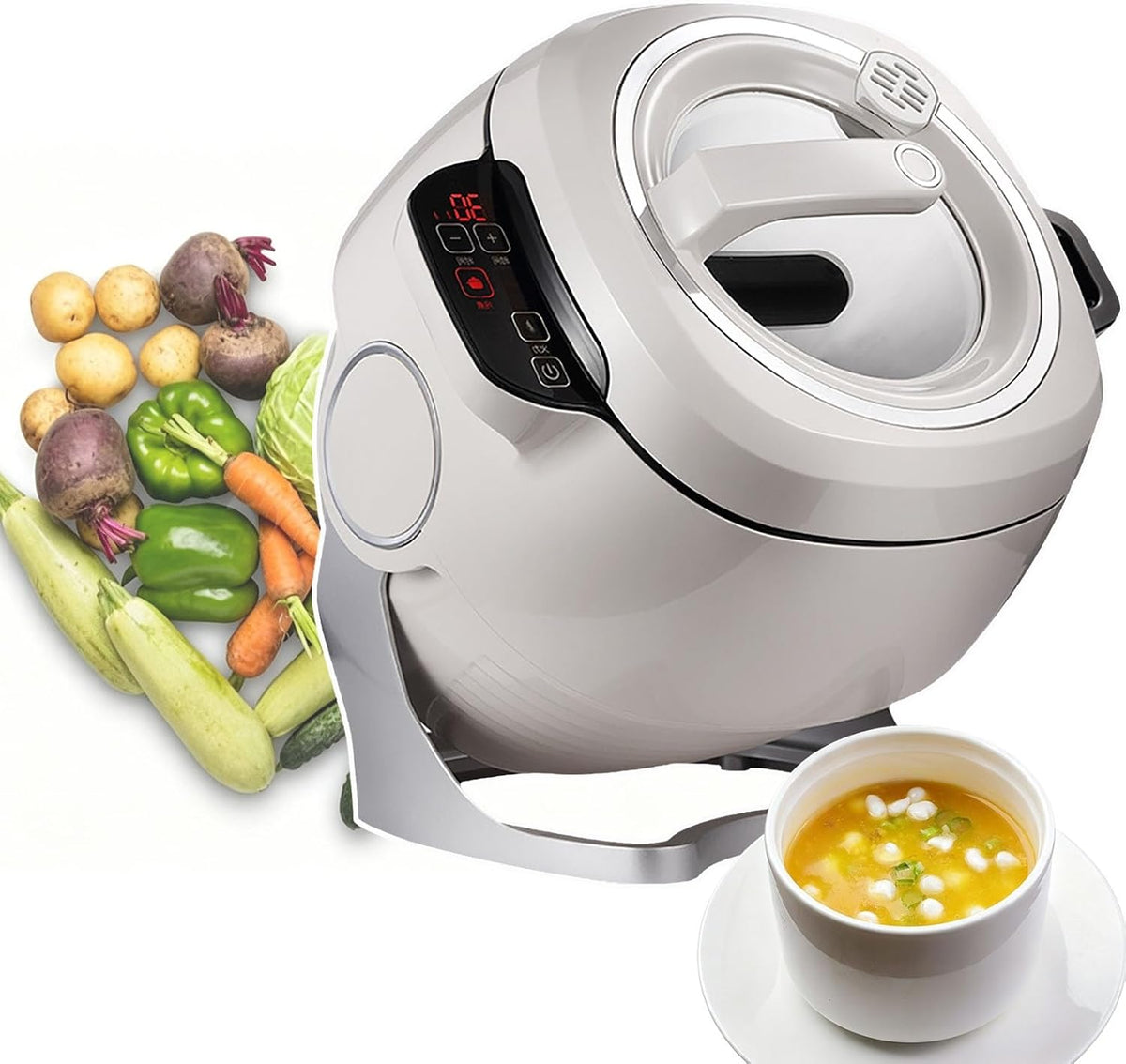 RSQQL Küchenmaschinen, Rührgeräte & Mixer, 14,6 * 14,4 * 12,2 Zoll, 2000 W, Grau