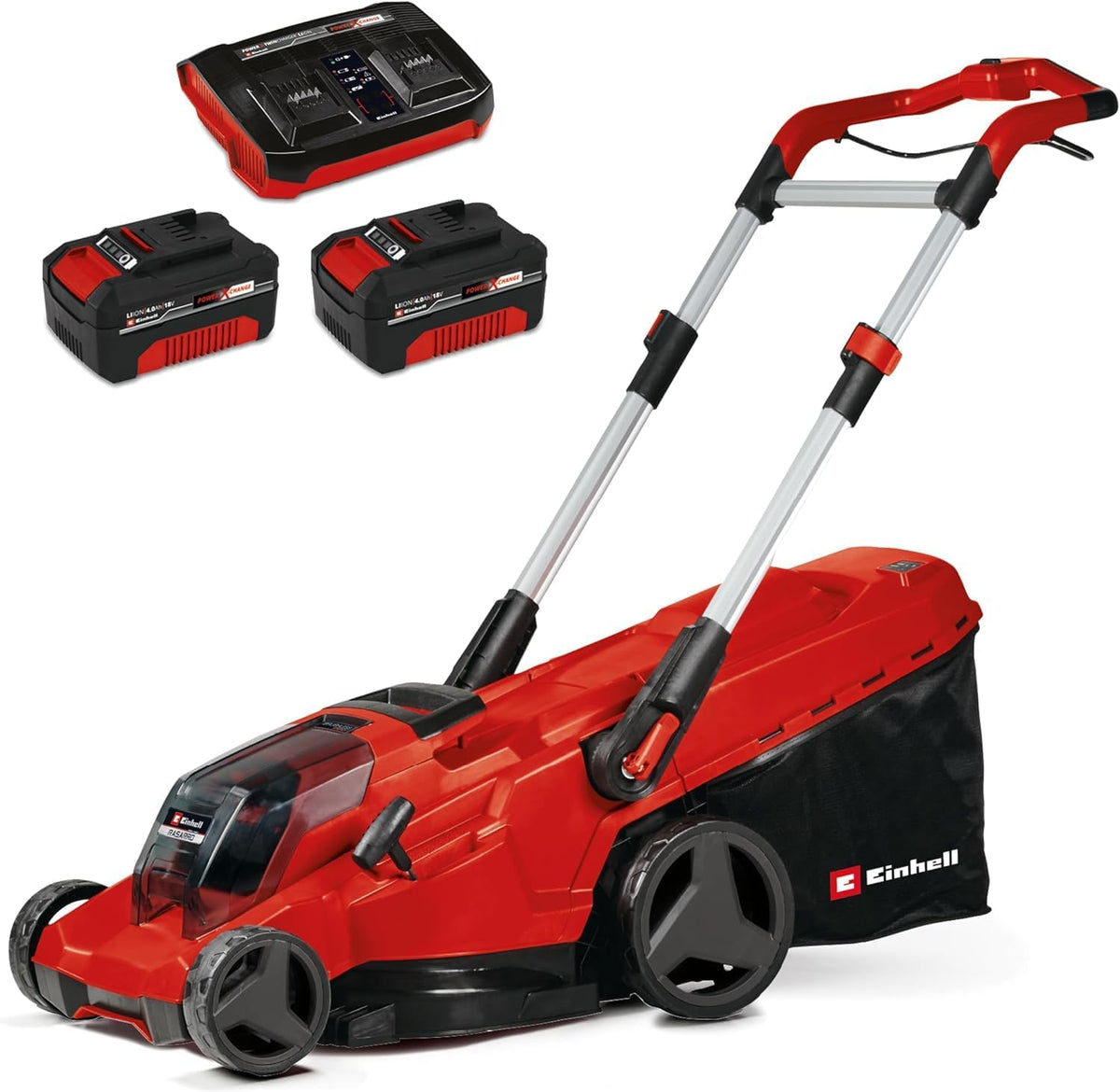 Einhell Rasenmäher, 4,0 Ah, 42 cm, 550 m, 36 V, Rot, Akku- RASARRO 36/42 Kit Power X-Change (, Schnittbreite, bis ²