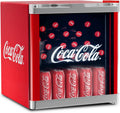 °CUBES Getränkekühlschrank, 48 L, Rot, Original Coca-Cola Mini Kühlschrank - mit Glastür, leise & energieeffizient - Für Büro