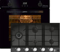 Kaiser Backofen, 90 cm, 79 L, Schwarz, Gas Herd-Set EH 6367 +KCG 9387, Elektro, Autark, Einbau, intelligent system+Erdgas/Propangas /