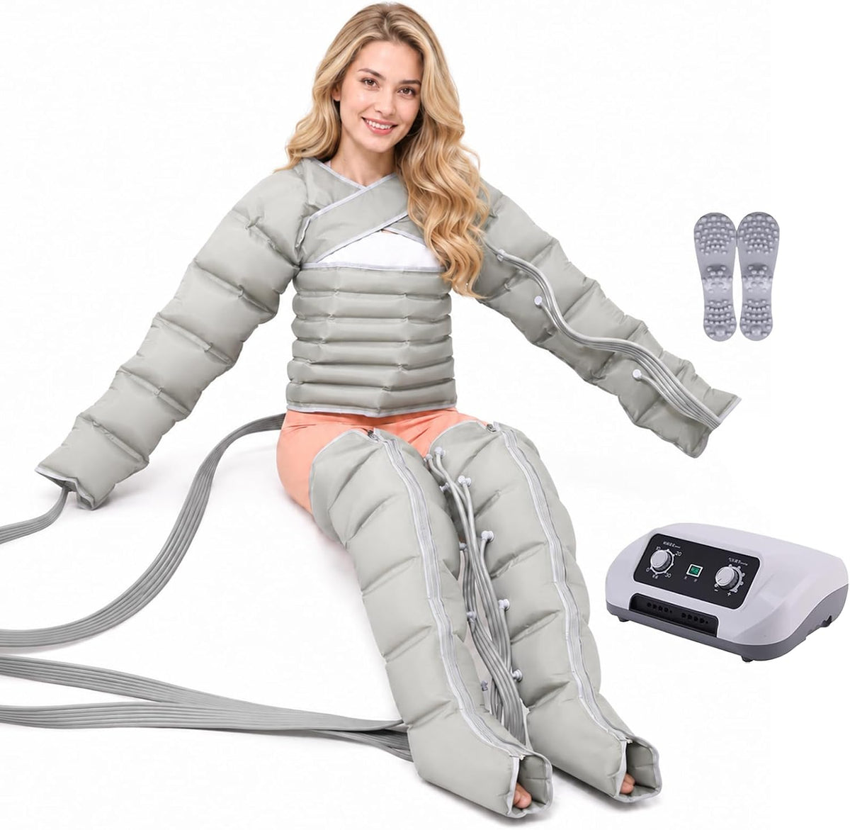 Huachorial Fußmassagegeräte, Schwarz, Beinmassagegerät Lymphdrainage Gerät Wasser Beine mit 6, elektrischer Kompressionsmassager gegen schwere &