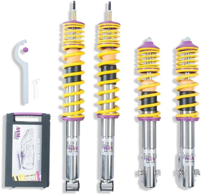 KW 152200DM- Fahrwerkssätze, 152200DM-, Gelb/Silber/Schwarz/Lila, Gewindefahrwerk V2 inox (inkl. Stilllegung f. elektr
