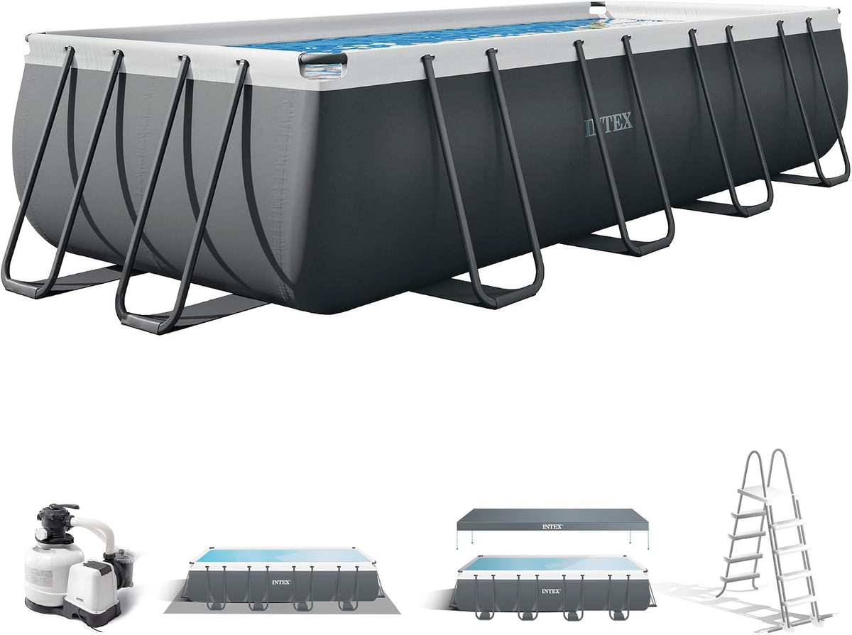 Intex Abdeckungen, Grau/Weiß, Ultra XTR Rechthoekig Frame Pool 5, 26356NP