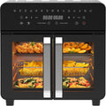 iceagle Heissluftfritteuse, 2200 W, 23 L, Schwarz/Silber, Heißluftfritteuse Dual Zone - XXL Airfryer mit French Door