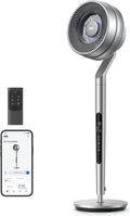 DREO Ventilator, 111,8 cm, 30,5 m, Silber, Stand mit intelligenter Steuerung, höhenverstellbar, DC leiser für Schlafzimmer
