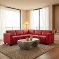 Sofa Mendler, rot, Modular -System Couch-Garnitur Lyon 5, Kunstleder