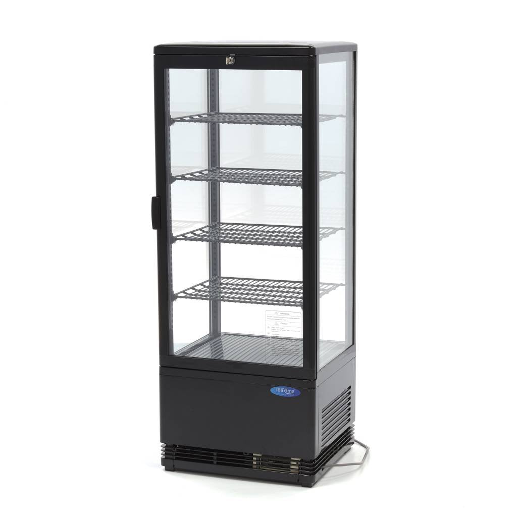 Maxima Wohnzimmerschrank, 43 cm, 98 l, Schwarz, Gastro Kühlvitrine