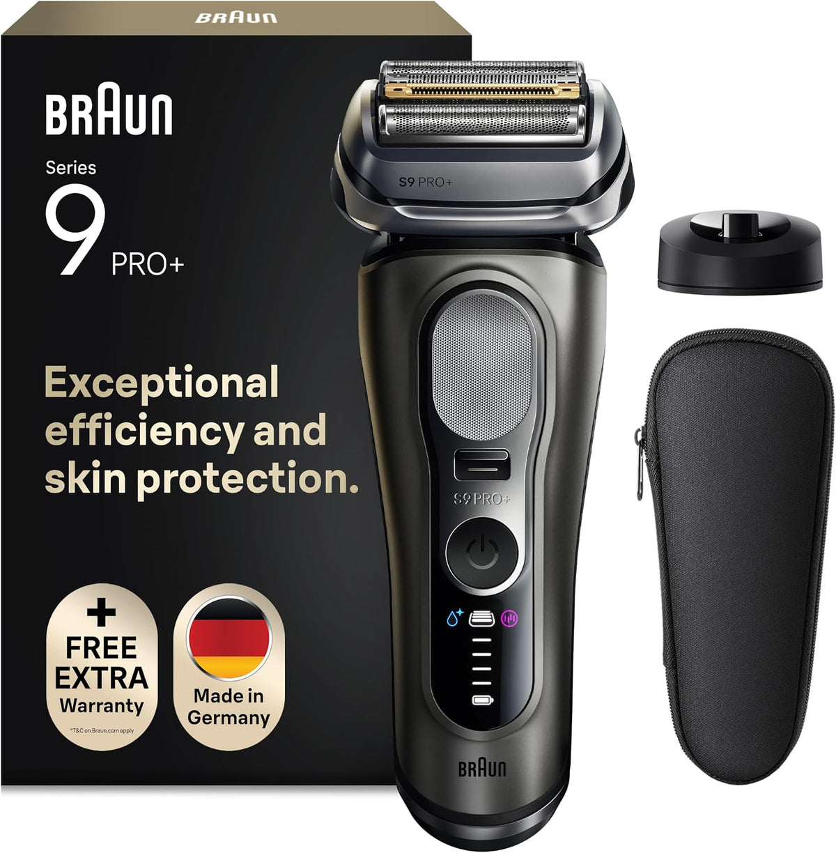 Braun Folienrasierer, Braun, Glatzen Rasierer Herren Series 9 PRO+, Graphit
