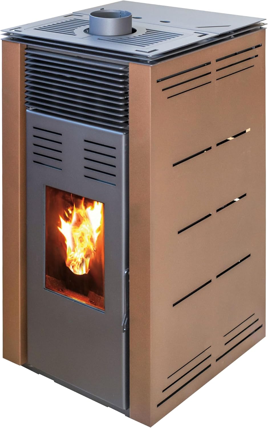 MAESTRO FERRETERO Pelletheizungen, 8 kW, Natur/Braun, JOIMA - Pelletofen ohne Strom Natur Style Modell (Braun)
