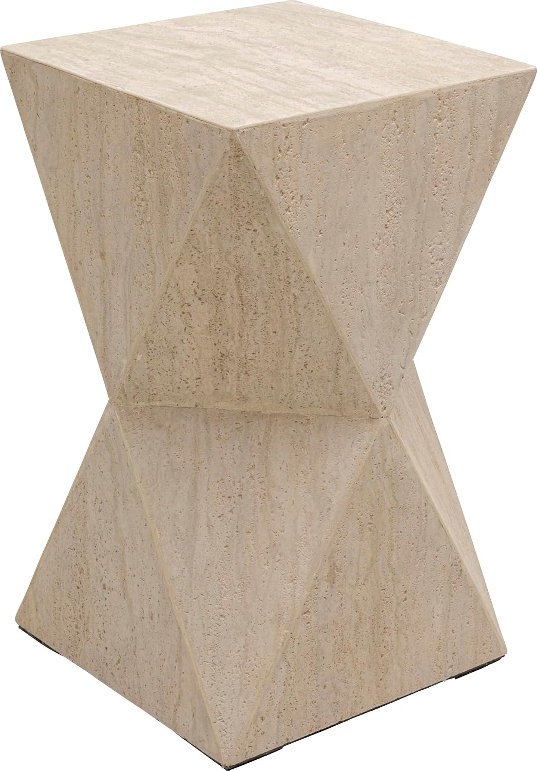 Sofa Kare, 54 cm, Beige, Design Beistelltisch Travertino, Höhe, Stein-Optik, Couchtisch, Ablage, Nachttisch