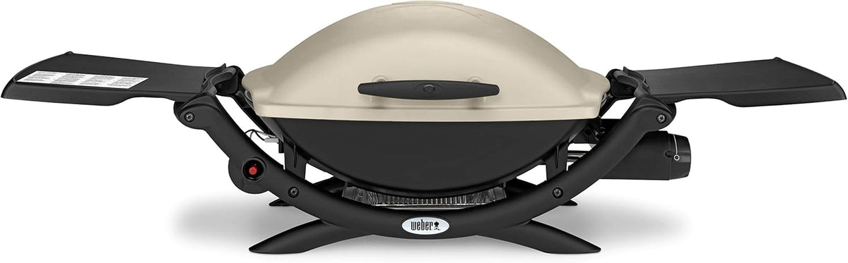 Weber Q 1000 Gasgrill Gasgrill, 54 x 39 cm, Titan, Q2000, Grillfäche, portabler BBQ Grill, 1 Brenner, mit ausklappbaren Seitentischen
