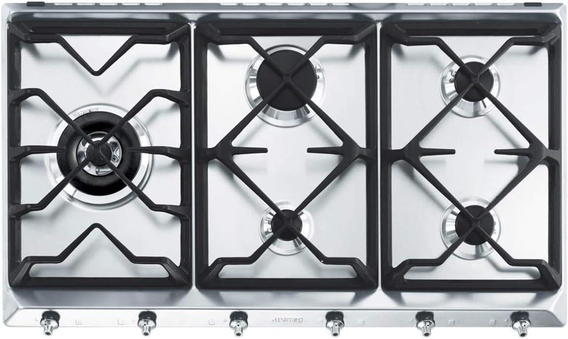 Smeg Kochfeld, Edelstahl, Silber, sich 97 gxbe5 Tische Gas- Edelstahl
