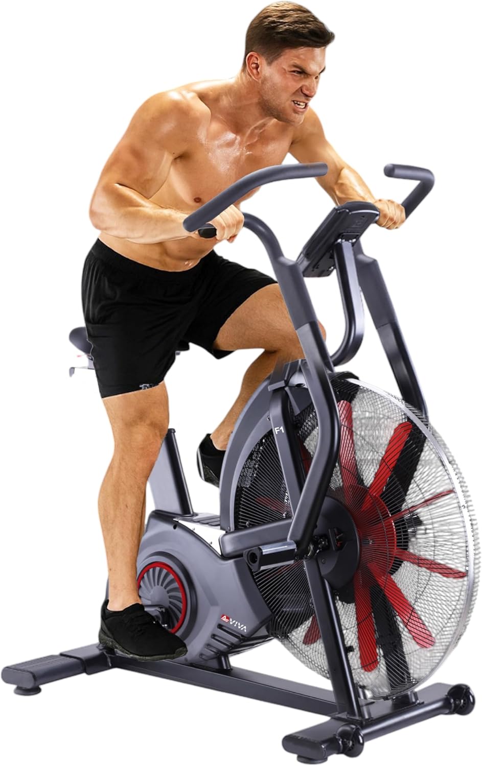 AsVIVA Fitnessbikes, Weiß, F1 Air Bike, Heimtrainer & Crosstrainer mit Luftwiderstand, leise
