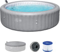 Bestway Badewannen mit Sprudelfunktion, 236 x 71 cm, Grau/Weiß, Lay-Z-Spa Hawaii AirJet Whirlpool Ø, Aufblasbarer Outdoor Jacuzzi für 8 Personen