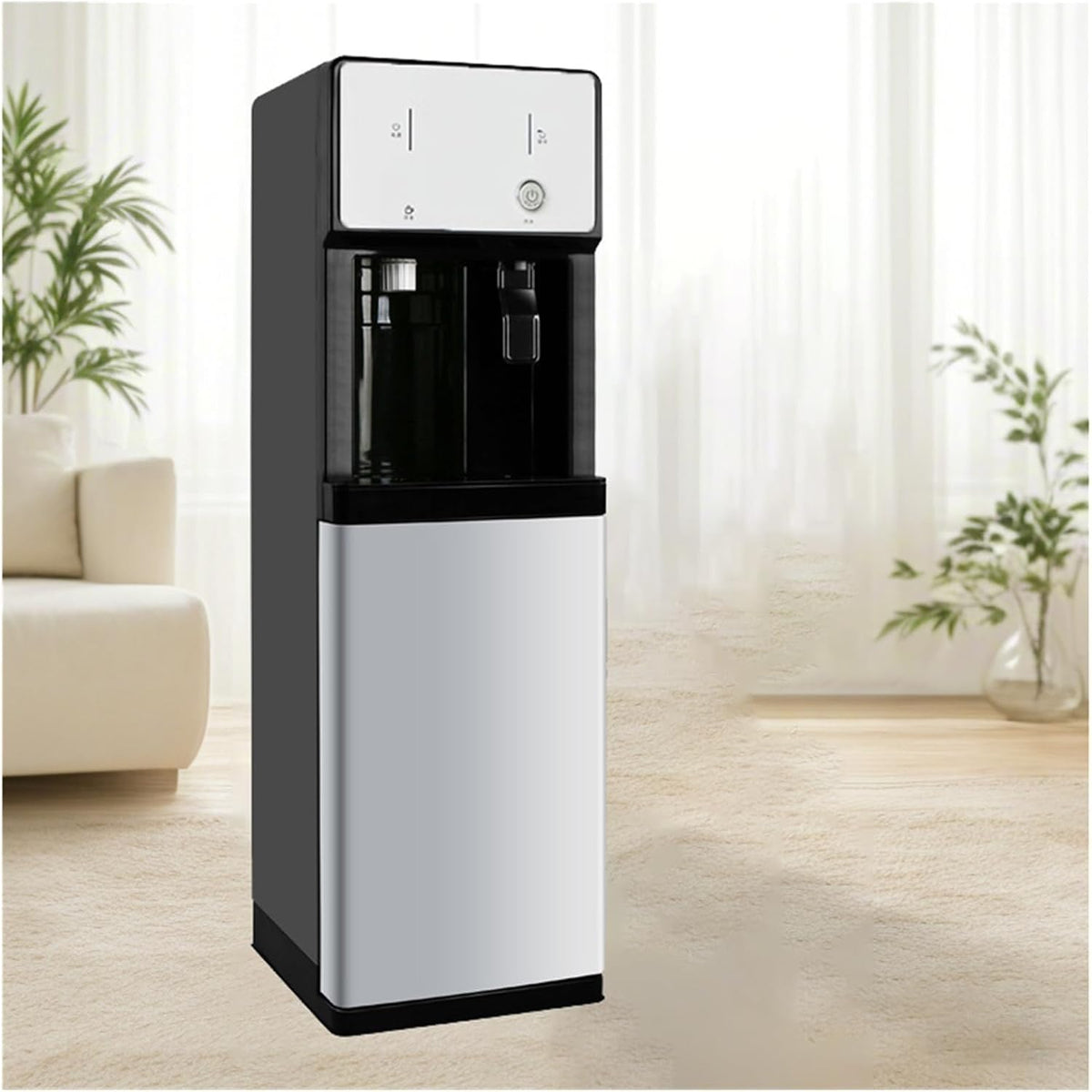 DECAKE Kühler & Wasserspender, Schwarz, Flaschenloser Kühlspender, Sofort-Heißwasserspender, Wasserkühler/-erhitzer mit Installationskit