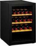Weinkühlschrank, 72 l, Schwarz, Générique, 15 Flaschen, Holzablagen, Temperatur 6 bis 14 °C, Glastür mit Doppelglas