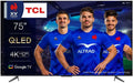 TCL Fernseher, 189 cm, Schwarz, QLED TV 4K TV 4K QLED 75QLED770 Google TV