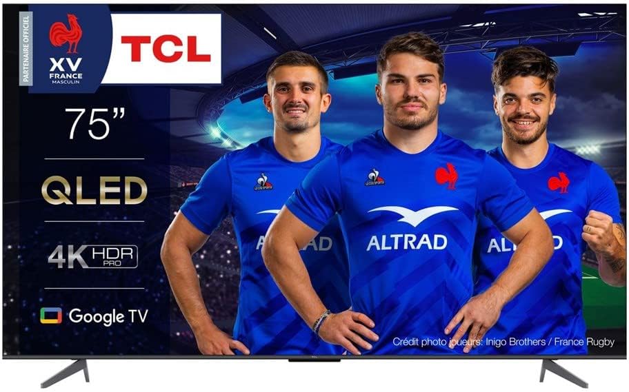 TCL Fernseher, 189 cm, Schwarz, QLED TV 4K TV 4K QLED 75QLED770 Google TV